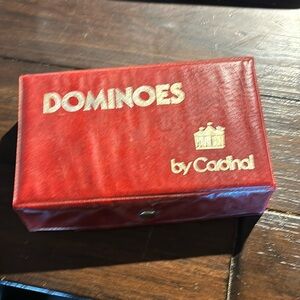 Vintage 1987 Pavilion Double Six Dominoes Vinyl Carrying Case